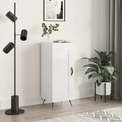 Gossi servanta, alb extralucios, 34,5x34x90 cm, lemn compozit