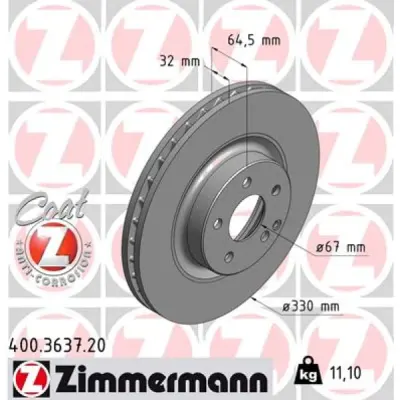 Disc frana ZIMMERMANN 400.3637.20