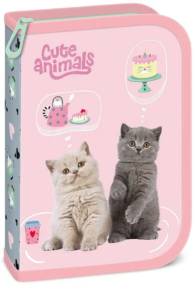 Penar cu accesorii Ars Una Cute Animals - Tea Party, 1 fermoar cu 2 aripi