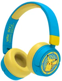 Căști pentru copii OTL Technologies - Pokemon Pickachu, wireless, albastre/galbene