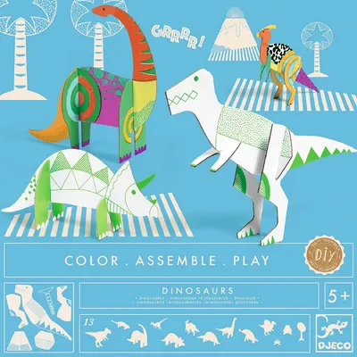 Set de asamblare Djeco - Dinozauri