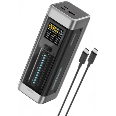 Baterie Externa Cuktech, 25000mAh, 210W, QC + PD, 1 x USB-A - 2 x USB-C, Neagra CUK00P23GLBK