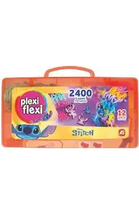 Cutie Plexi Flexi. 2400 elastice si 12 accesorii. Stitch. Portocaliu