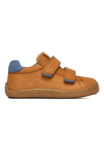 Pantofi sport copii - piele naturala - maro/albastru - inchidere velcro