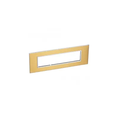 Plate British standard Arteor - patrat - 8 module - gold brass