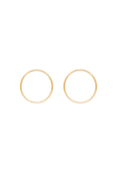 Cercei rotunzi tip stift placati cu aur de 18K Etno
