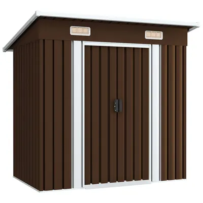 Gossi magazie de gradina, maro, 194 x 121 x 181 cm, otel