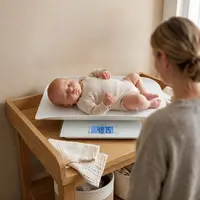 Cantar electronic 2 in 1 PetiteMars Alb multifunctional, panou cu touch, pentru bebelusi si adulti, pana 180 kg