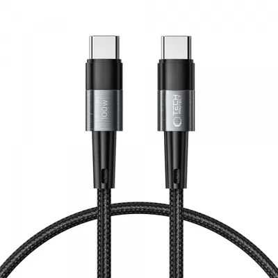 Cablu Date si Incarcare USB-C - USB-C Tech-Protect Ultraboost, 100W, 0.25m, Gri