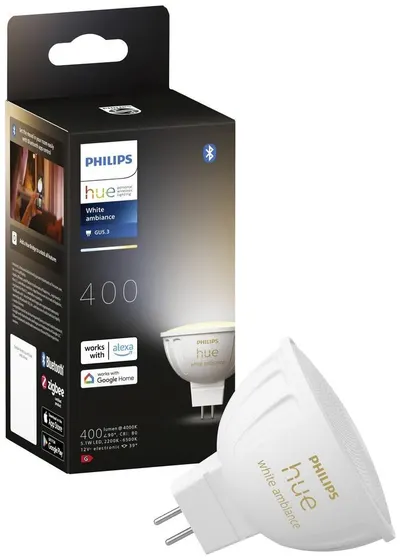 Bec inteligent Philips - Hue White Ambiance, 5.1W, GU5.3, MR16, dimmer