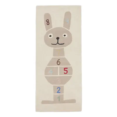 Covor de joacă pentru copii țesut manual din amestesc de lână 75x180 cm Rabbit Hopscotch – OYOY Mini