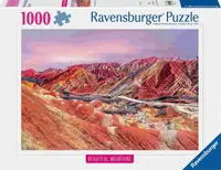 Puzzle Ravensburger din 1000 de bucăți - Munții Curcubeu, China