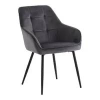 Set de scaune de sufragerie gri cu cotiere 2 buc. tapițat Nolan Square – Unique Furniture