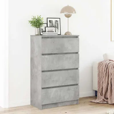vidaXL Dulap, gri beton, 60x35x98,5 cm, lemn prelucrat