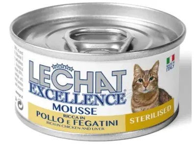 Hrana Umeda Pentru Pisici, LeChat Excellence Steril, Mousse Cu Pui/Ficat, 85g 85g