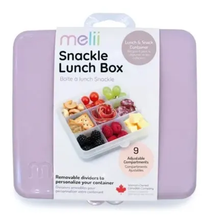Cutie pentru gustări Melii - Snackle Box, 9 compartimente, violetă