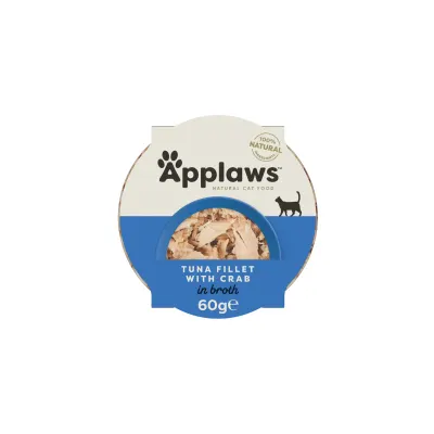APPLAWS File, Ton și Crab, bol hrană umedă pisici, (în supă), 60g