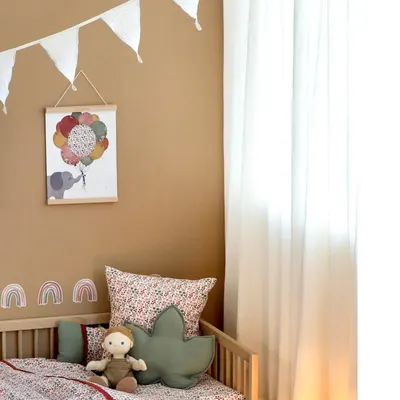 Set draperii din muselina organica, Little Amy, Crem, 125x240 cm, 2 bucati