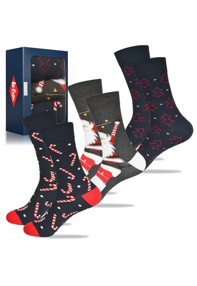 Set 3 Perechi Sosete Barbati - Model de Craciun cu Ren - pentru Cadou - Marime