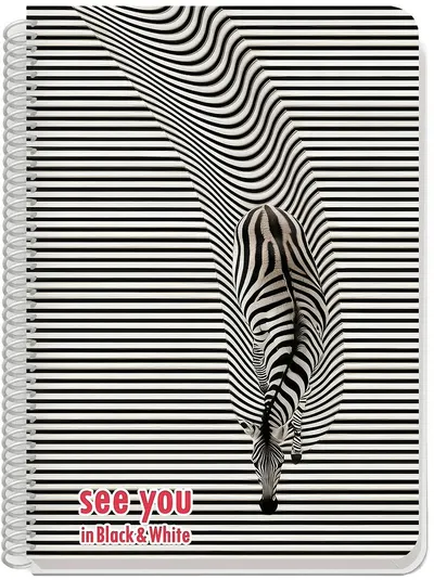 Caiet spiralat Black&White See You - A5, 60 foi, sortiment