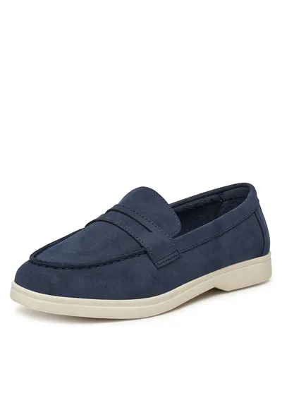 Mocasini dama - albastru - material textil -