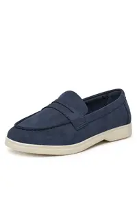 Mocasini dama - albastru - material textil -