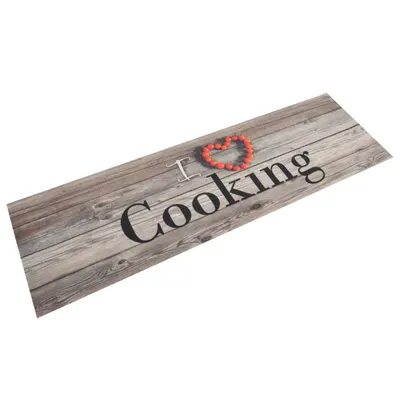 Gossi covor de bucatarie lavabil cooking, gri, 45x150 cm, catifea