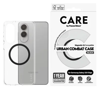Husa CARE - Urban combat, Galaxy S25 Edge, Qi, transparent