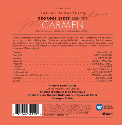 Bizet: Carmen | Maria Callas, Nicolai Gedda, Andrea Guiot, Orchestre de l'Opera National de Paris