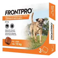 Comprimate masticabile antiparazitare caini, Frontpro M, 28 mg, >4-10 kg, 3 buc/ cutie