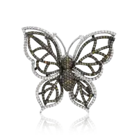Brosa fluture din aur alb cu diamante de 4.9ct