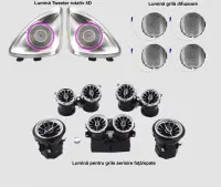 Lumini ambientale dedicate Mercedes-Benz E CLASS W213 2017-2023, RGB Acrilice 14 in 1 Statice cu efect RGB, Control din Aplicatie Bluetooth / Buton
