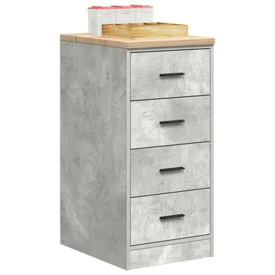 Gossi dulap depozitare garaj beton gri 40x51x85 cm lemn masiv de pin