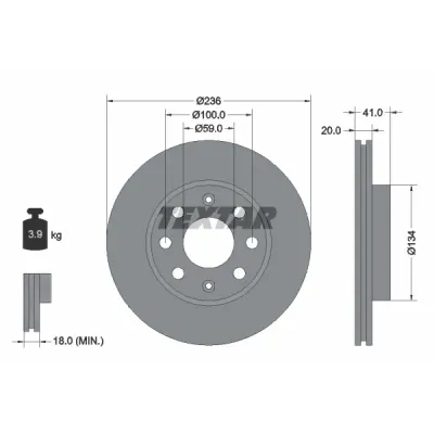 Disc frana TEXTAR 92133403
