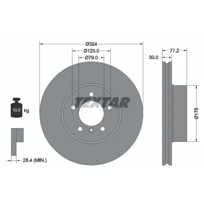 Disc frana TEXTAR 92122605