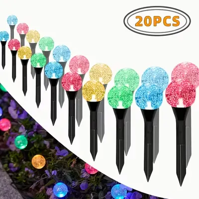 Lampa solara gradina cu 20 bulbi LED, Waterproof, Multicolor