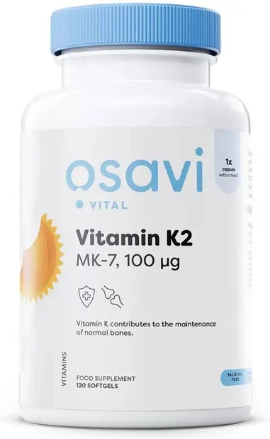 Vitamin K2, 100 mcg, 120 capsule gel, Osavi