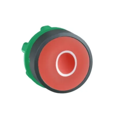 Cap Rotund pentru Buton Ø 22, Revenire cu Arc, Rosu, Incastrat, O