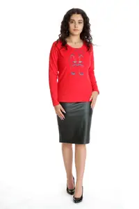 Bluza broderie dama DT24BB04 rosu pisicuta, Dress to Impress | marimea S