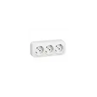 Priza tripla 16 A - 250 VA, Schuko 3 x 2P+T cu protectie pentru copii, ivoar