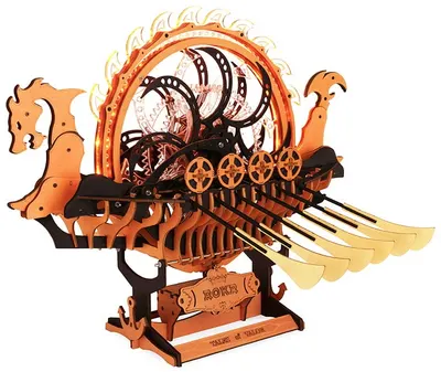 Puzzle 3D din lemn Robo Time din 229 piese - Nava vikingă