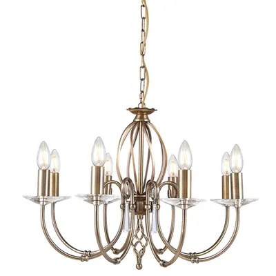 Corp de iluminat suspendat, lustra Aegean 8 Light Chandelier – Aged Brass