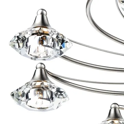 Plafoniera Luther 10 Light Semi Flush Satin Chrome Crystal