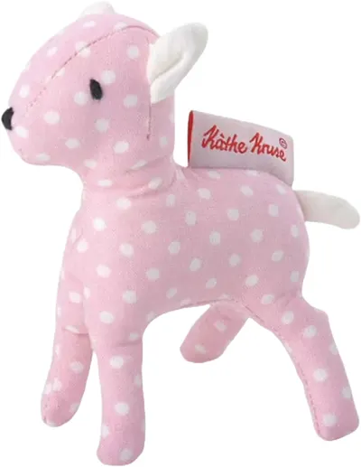 Jucărie moale Kathe Kruse - Cățeluș pătat, 12 cm, roz