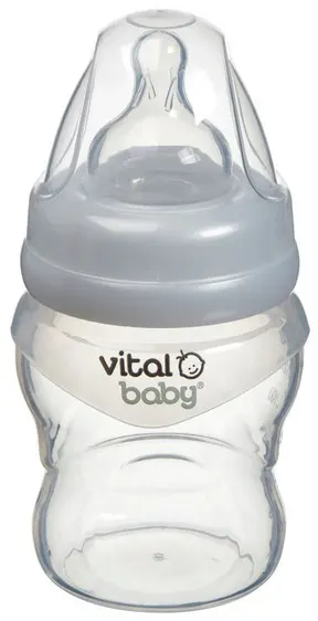 Sticluță de sprijin pentru hrănire din silicon Vital Baby - Anti-Colic, 150 ml