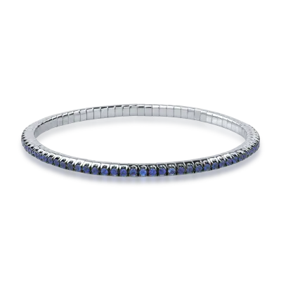 Bratara tennis din aur alb cu safire de 2.39ct