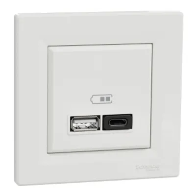 Asfora, Incarcator USB 45W varf A+C, alb