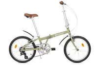 Folding - Bicicletă pliabilă din aluminiu de 20" cu 7 viteze. Beige