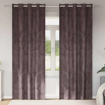 vidaXL Cortine din catifea 2 buc. Maro 245 x 140 cm Catifea