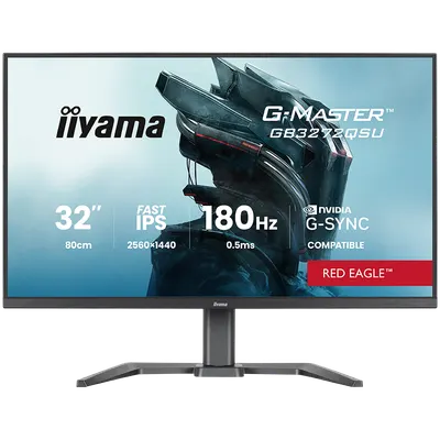 IIYAMA Monitor LED GB3272QSU-B1 31.5" Fast IPS 2560x1440 180Hz 400cd 1000:1 0.5ms 2xHDMI USB Hub height, swivel, tilt